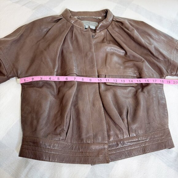 Proenza Schouler Roll Collar Brown Leather Jacket | Size 2 | NWT Color Variation - Picture 6 of 16